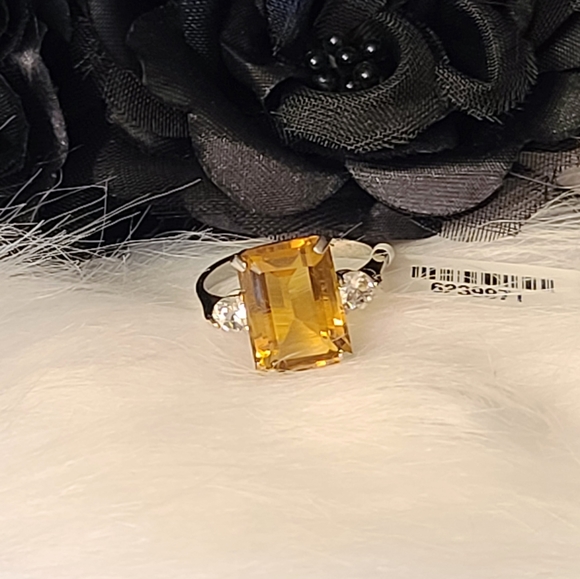 NWT Brazilian Citrine & White Topaz Ring - 8 - Picture 3 of 12